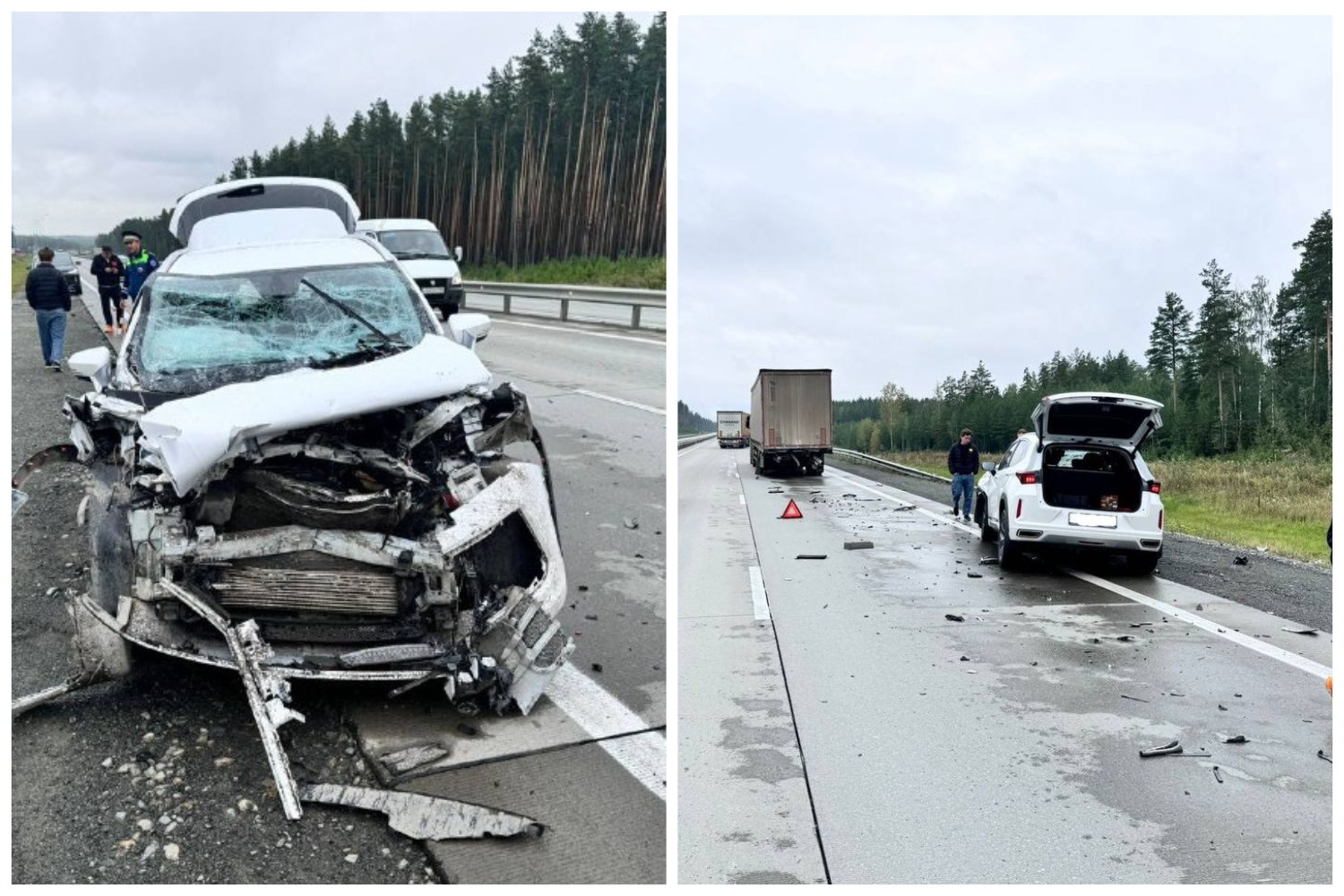 На трассе в Челябинской области водитель иномарки не выдержал дистанцию и врезался в фуру