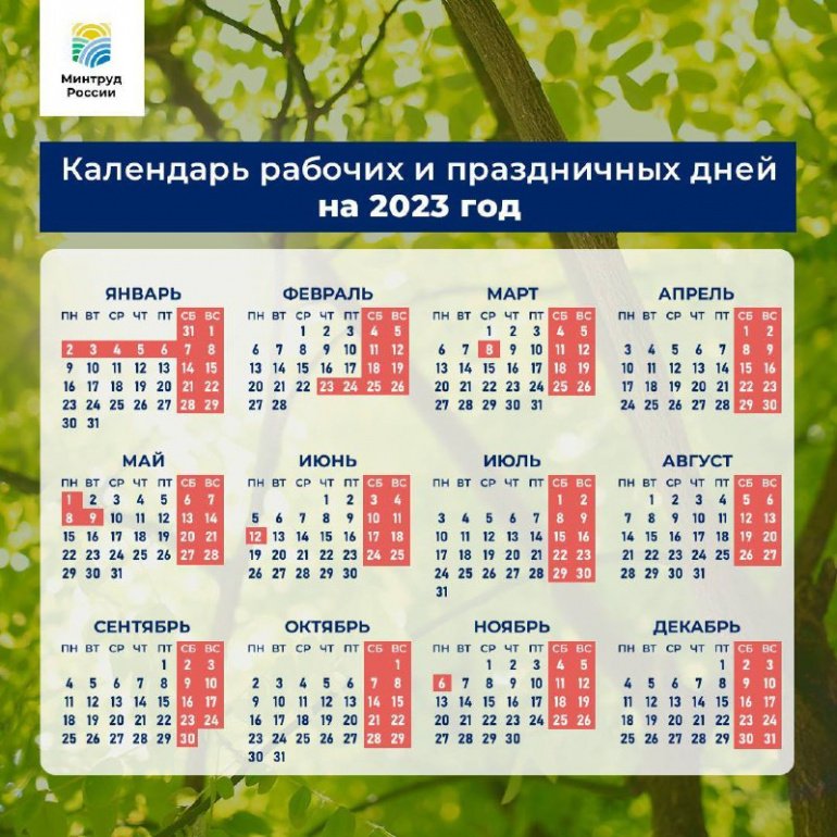 Как будем отдыхать в 2023 году: график выходных | Pchela.news - Новости в  Челябинске